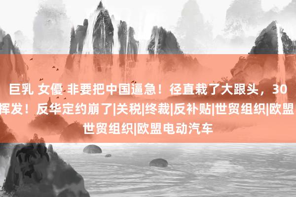 巨乳 女優 非要把中国逼急！径直栽了大跟头，300亿通宵挥发！反华定约崩了|关税|终裁|反补贴|世贸组织|欧盟电动汽车