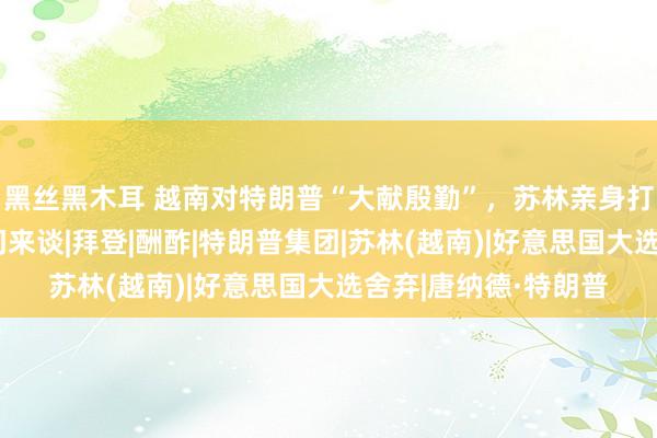 黑丝黑木耳 越南对特朗普“大献殷勤”，苏林亲身打电话，邀请川普上门来谈|拜登|酬酢|特朗普集团|苏林(越南)|好意思国大选舍弃|唐纳德·特朗普