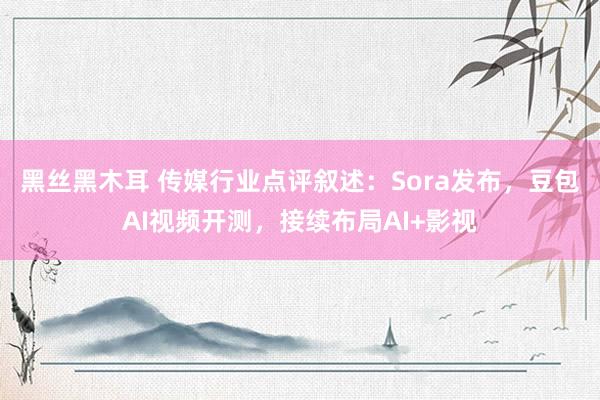 黑丝黑木耳 传媒行业点评叙述：Sora发布，豆包AI视频开测，接续布局AI+影视