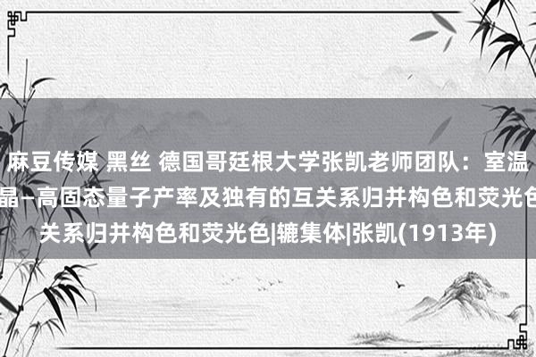 麻豆传媒 黑丝 德国哥廷根大学张凯老师团队：室温下小分子自拼装造成球晶—高固态量子产率及独有的互关系归并构色和荧光色|辘集体|张凯(1913年)