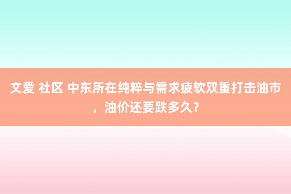 文爱 社区 中东所在纯粹与需求疲软双重打击油市，油价还要跌多久？