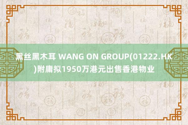 黑丝黑木耳 WANG ON GROUP(01222.HK)附庸拟1950万港元出售香港物业